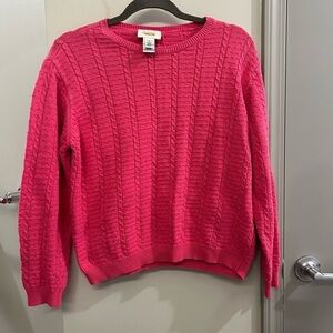 Talbots Cable Knit Sweater Medium Pink